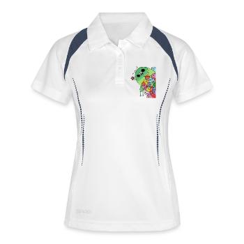 L’équipe Motley - Polo respirant Femme - blanc/marine - Devant