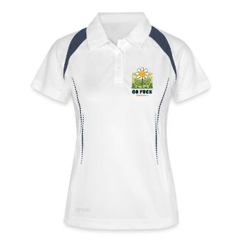 Freche Blume - Frauen Polo atmungsaktiv - Weiß/Navy - Vorne