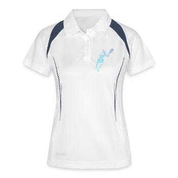 Gift idea for a tennis with tennis - Women's Polo breathable - white/navy - Front