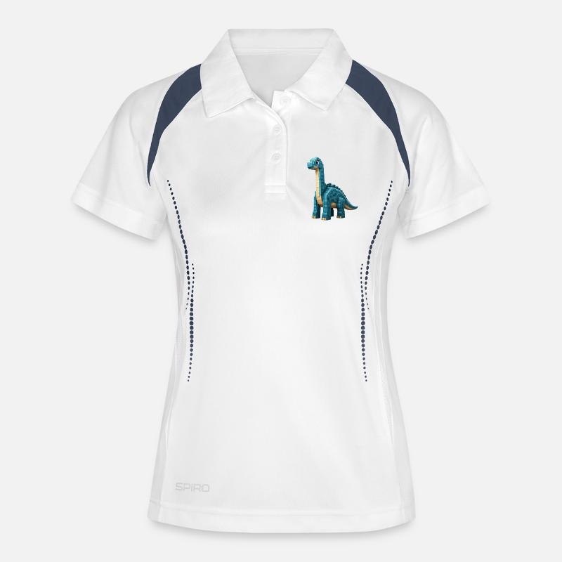 Pixel Brontosaurus - Women's Polo breathable - white/navy