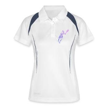 Gift idea for a tennis with tennis - Women's Polo breathable - white/navy - Front