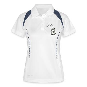 Nö! Hamster – Kleiner Sturkopf sagt Nein - Frauen Polo atmungsaktiv - Weiß/Navy - Vorne