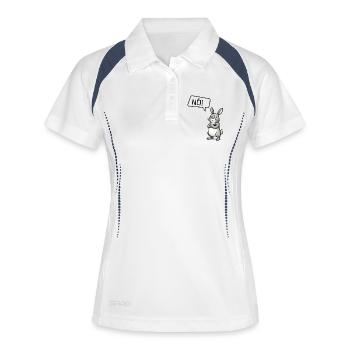 Sturer Hase sagt NÖ! – Witziges Statement - Frauen Polo atmungsaktiv - Weiß/Navy - Vorne