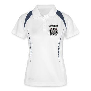 Unhappy cat looking for treats - Women's Polo breathable - white/navy - Front