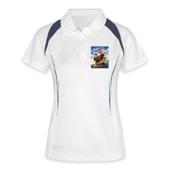 Aventure Rapide Spatiale Escargot Fusée - Polo respirant Femme - blanc/marine - Devant