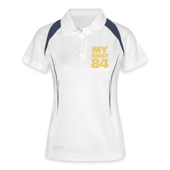 Sweet 84 - Frauen Polo atmungsaktiv - Weiß/Navy - Vorne