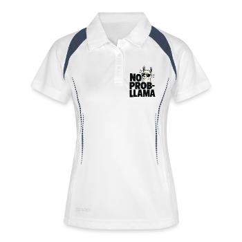 Pas de dicton Probllama Cool Lama - Polo respirant Femme - blanc/marine - Devant