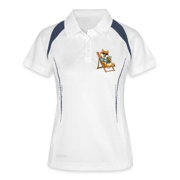 Bécasseau Shiba avec cocktail - Polo respirant Femme - blanc/marine - Devant