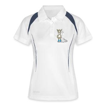 Lama avec une liste de choses à faire - Polo respirant Femme - blanc/marine - Devant