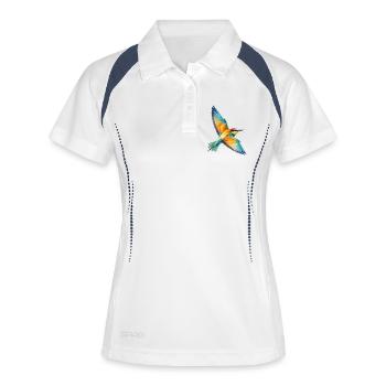 Art polygonal low polygon de Bee-Eater Bird - Polo respirant Femme - blanc/marine - Devant