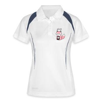 Einsamer Fuchs mit gebrochenem Herzen - Frauen Polo atmungsaktiv - Weiß/Navy - Vorne