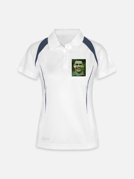 Eyes 80% garden idyll - Women's Polo breathable - white/navy