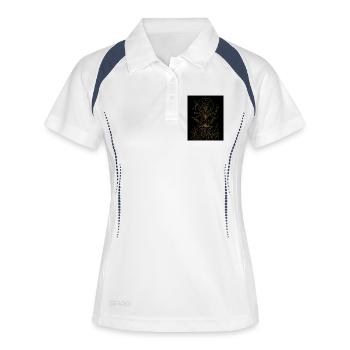 Knochenschmied  - Frauen Polo atmungsaktiv - Weiß/Navy - Vorne