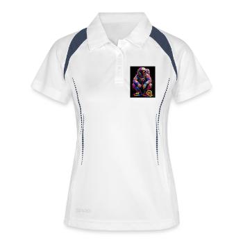 Bunte Weltraumkunst - Frauen Polo atmungsaktiv - Weiß/Navy - Vorne