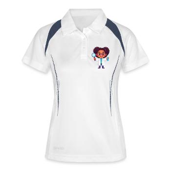 Kawaii Chemist – Art amusant du laboratoire scientifique - Polo respirant Femme - blanc/marine - Devant