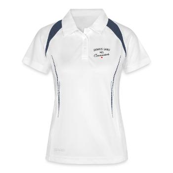 Niemals ohne meine Freunde - Frauen Polo atmungsaktiv - Weiß/Navy - Vorne