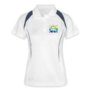 T shirt Johnny - Polo respirant Femme - blanc/marine - Devant
