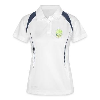 Tache de crâne - Polo respirant Femme - blanc/marine - Devant
