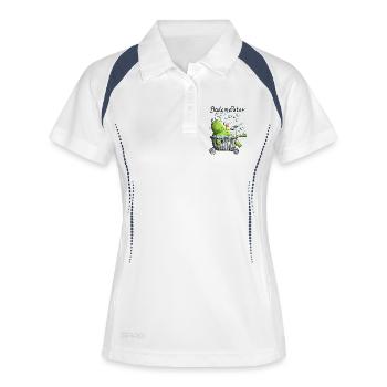 Bademeister Frosch - Frauen Polo atmungsaktiv - Weiß/Navy - Vorne