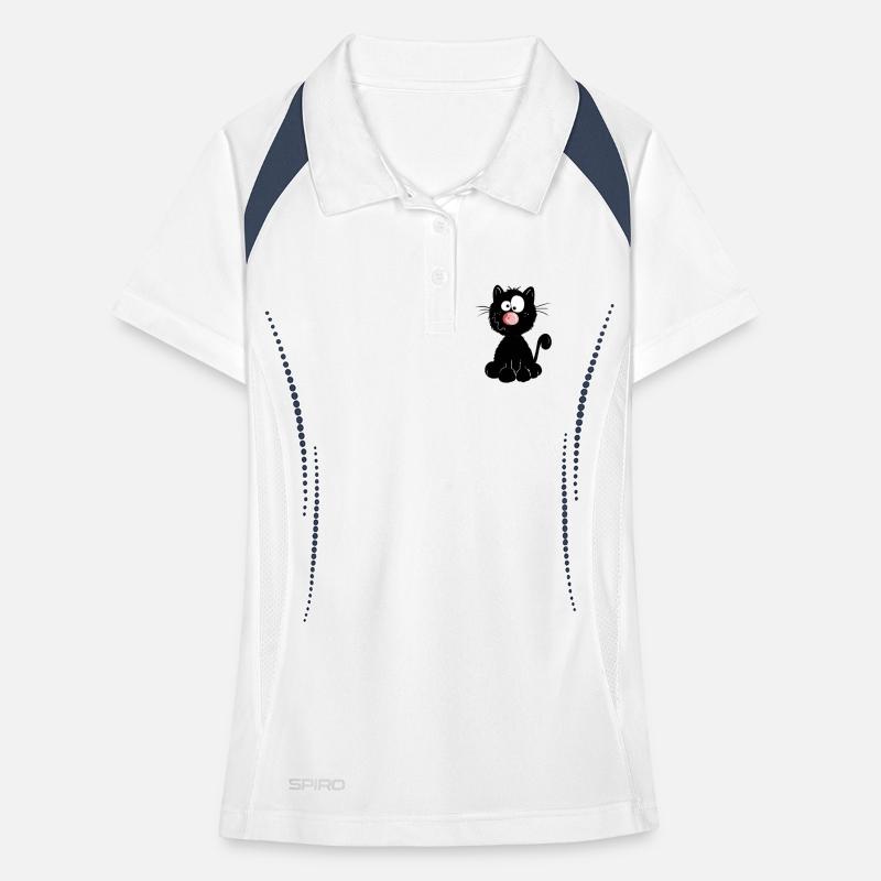 Black Cat Women's Polo breathable