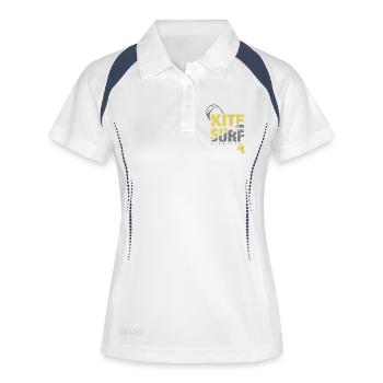 KITE SURF 2 - Frauen Polo atmungsaktiv - Weiß/Navy - Vorne