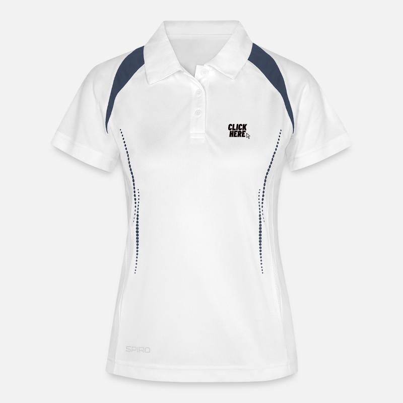 Click Here - Frauen Polo atmungsaktiv - Weiß/Navy