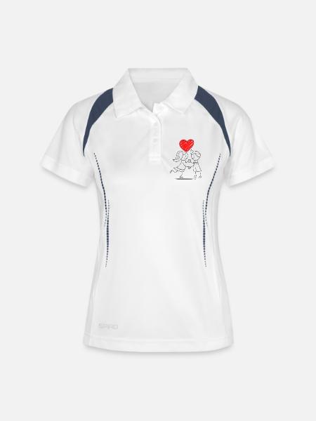 Heart design with pastel colors and sketch style - Women's Polo breathable - white/navy