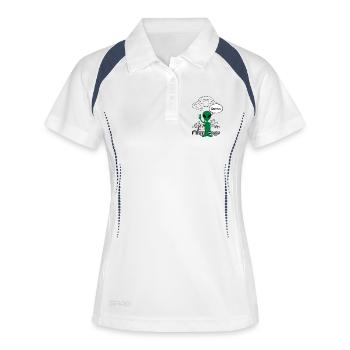 Servus Alien ART - Frauen Polo atmungsaktiv - Weiß/Navy - Vorne