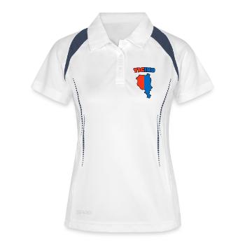 Carte du Tessin Rouge-Bleu - Polo respirant Femme - blanc/marine - Devant