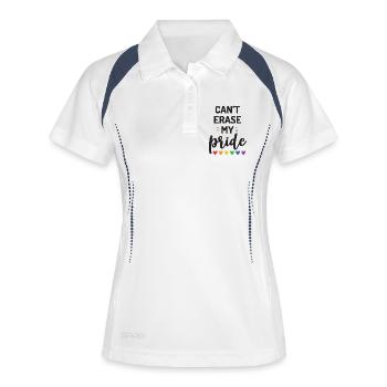 Impossible d’effacer ma fierté - Polo respirant Femme - blanc/marine - Devant