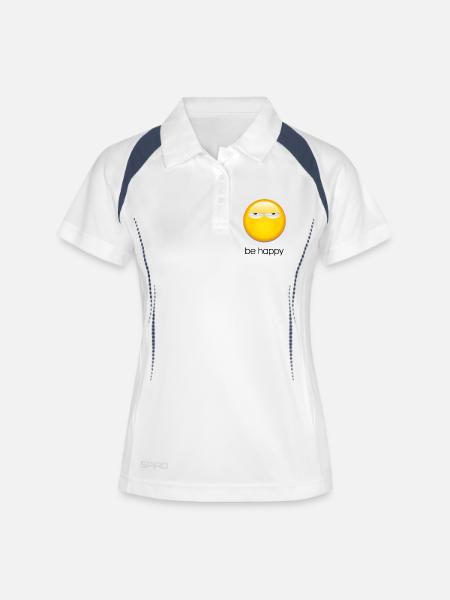 Be happy - Women's Polo breathable - white/navy