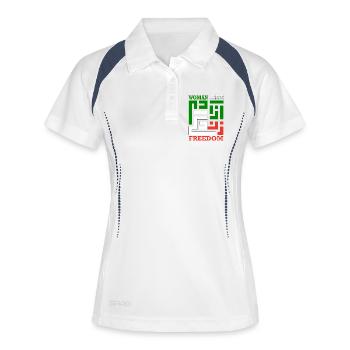 Zan Zendegi Azadi, Woman Life Freedom - Women's Polo breathable - white/navy - Front