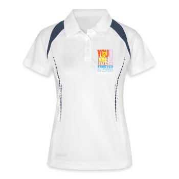 You &; Me Forever Liebeserklärung - Frauen Polo atmungsaktiv - Weiß/Navy - Vorne