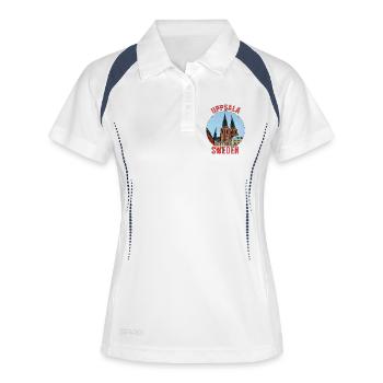 Uppsala, Schweden - Frauen Polo atmungsaktiv - Weiß/Navy - Vorne