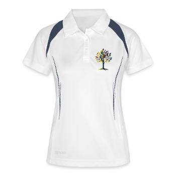 Arbre - Polo respirant Femme - blanc/marine - Devant