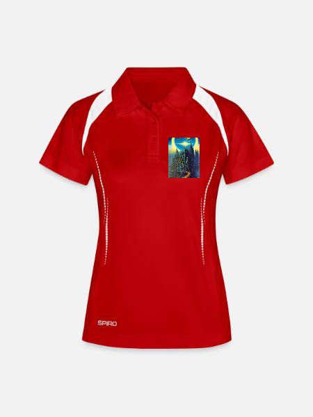 Sternenhimmel - Frauen Polo atmungsaktiv - Weiß/Navy
