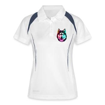 Wolf Husky Dog - Women's Polo breathable - white/navy - Front