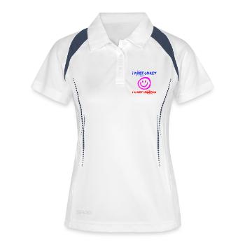 I’m not crazy – I’m just creative 😜 - Frauen Polo atmungsaktiv - Weiß/Navy - Vorne