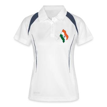 Drapeau de l’Inde - Polo respirant Femme - blanc/marine - Devant