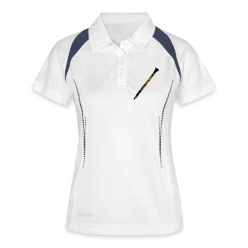 Clarinette cuivre avec noir - Polo respirant Femme - blanc/marine - Devant