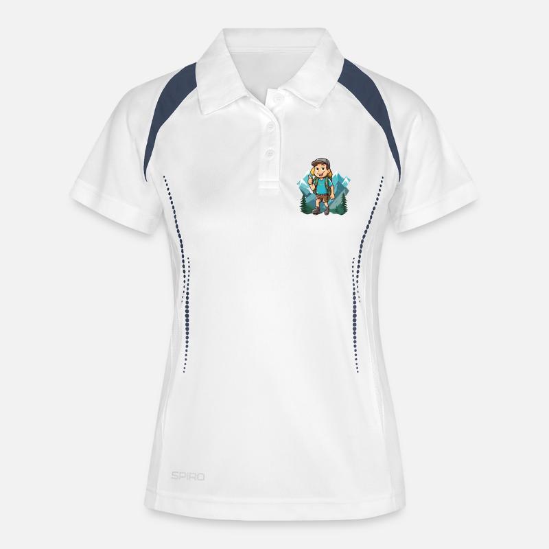 I HIKE IT - Women's Polo breathable - white/navy