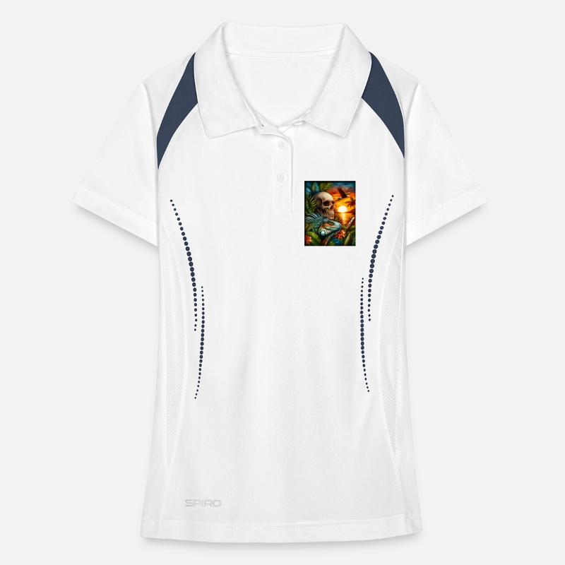 Iguana at sunset Women's Polo breathable