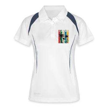 Plaisir de plage coloré - Polo respirant Femme - blanc/marine - Devant