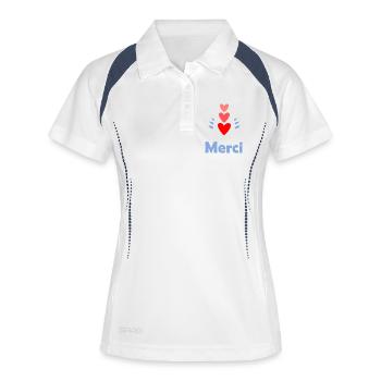MAÎTRESSE. MERCI. MERCI MAÎTRESSE - Polo respirant Femme - blanc/marine - Devant