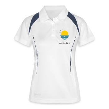 PAPA. OPA. VATERTAG. GELIEBTE. MEISTER - Frauen Polo atmungsaktiv - Weiß/Navy - Vorne