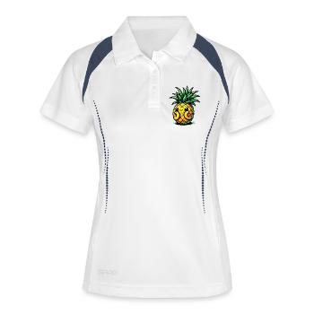 Ananas - Frauen Polo atmungsaktiv - Weiß/Navy - Vorne