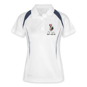 Noël 8 - Polo respirant Femme - blanc/marine - Devant