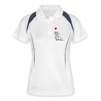 Teckel Rauhaa avec cœur, teckel avec cœur. - Polo respirant Femme - blanc/marine - Devant