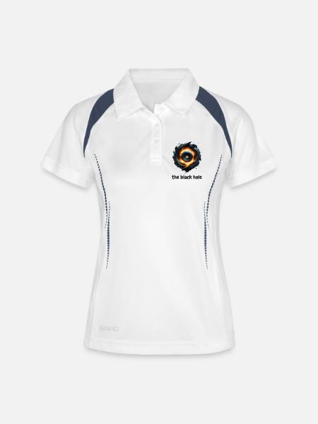 The Black Hole - Polo respirant Femme - blanc/marine