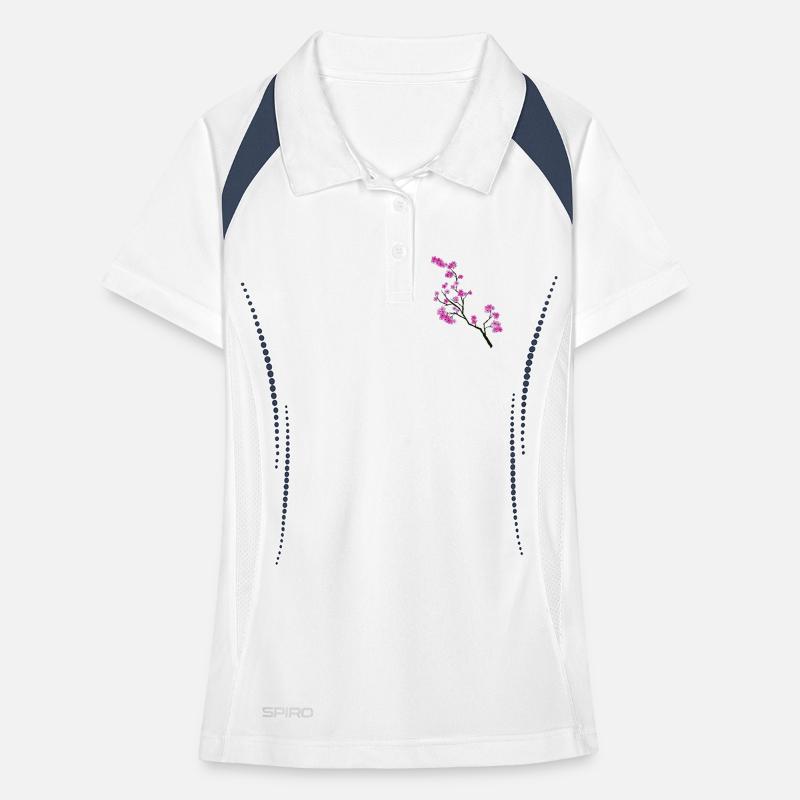 Spring style blossom branch Women's Polo breathable